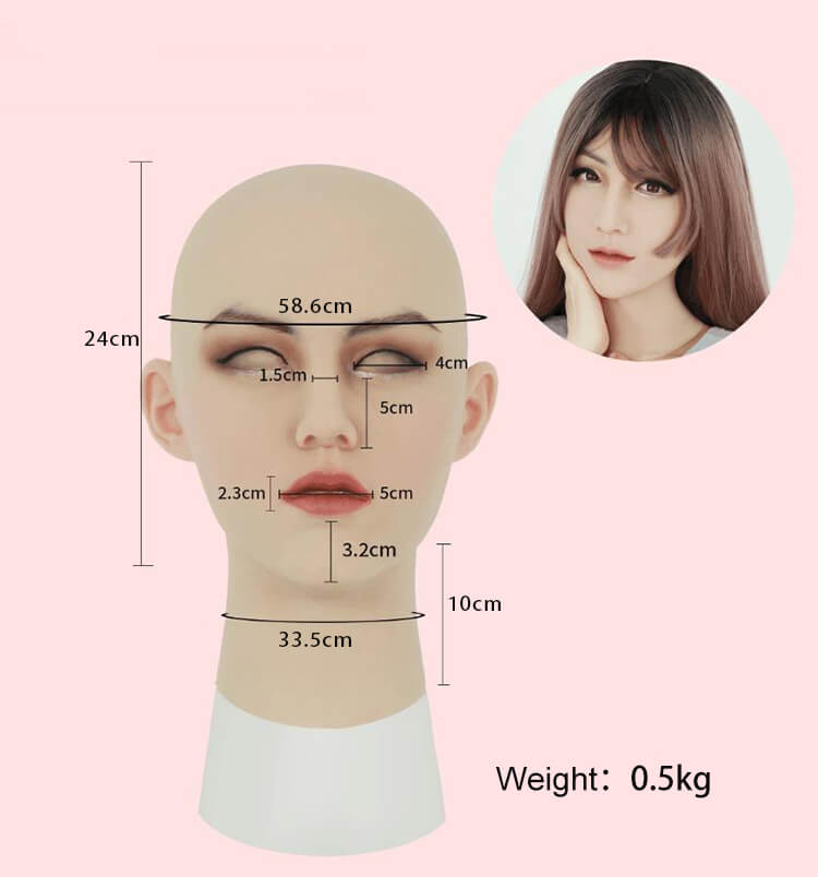 Realistic silicone crossdresser mask with make-up Transgender fullhead ...
