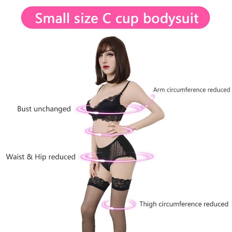 Small size C cup full bodysuit with long sleeves Feminization silicone  bodysuit Penetrable anus [CD479]