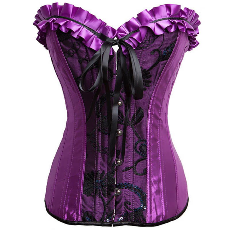 Attrative and modern corset for waist reduction decorated with ruffles ...